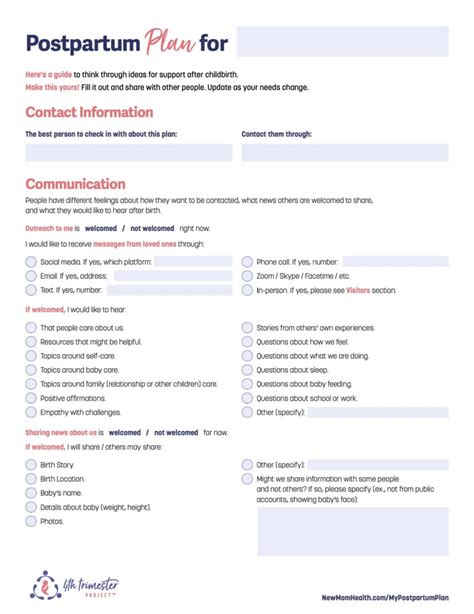 Planning for postpartum care