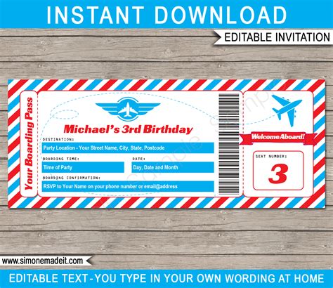 plane ticket invitation template example 6