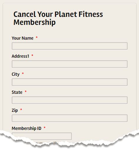 Planet Fitness Cancel by Mail