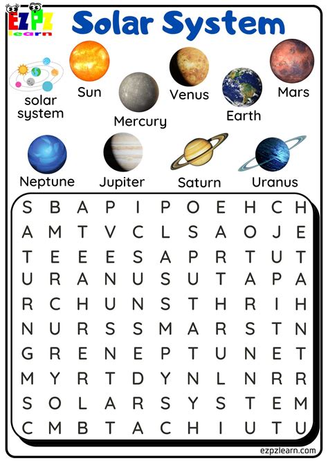 Planets Word Search