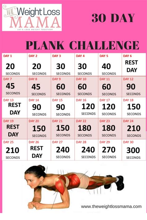 Plank Challenge Calendar Printable