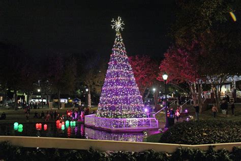 A festive holiday display in Plano