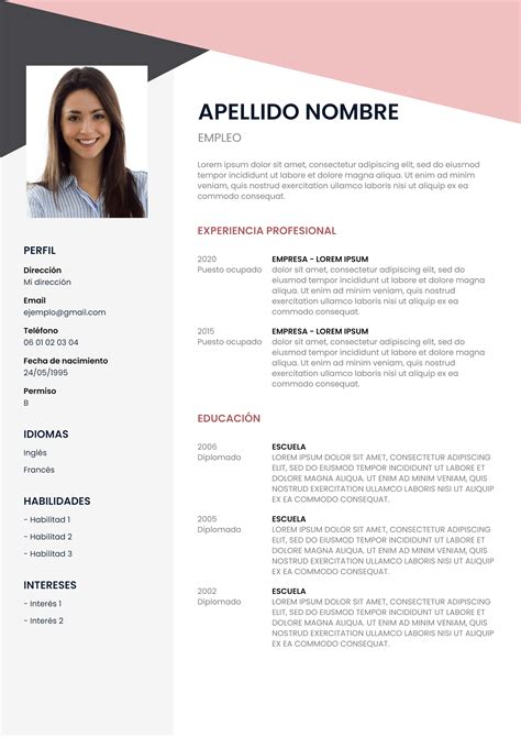 Plantilla CV para estudiantes