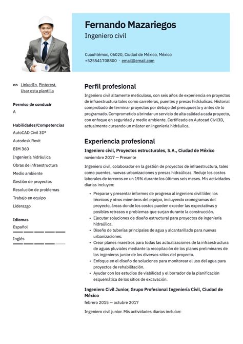 Plantilla CV para ingeniería