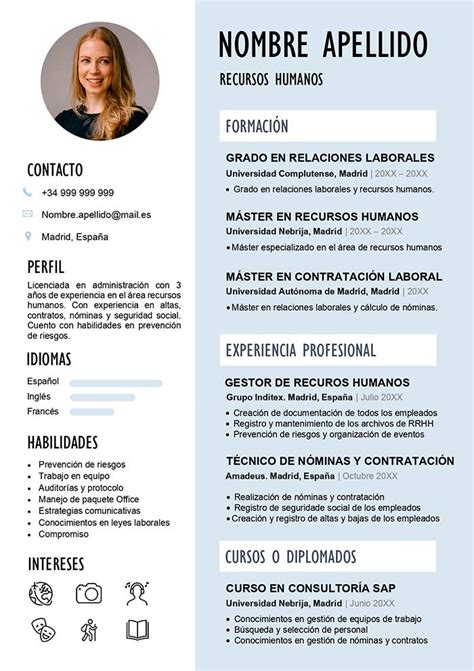 Plantilla CV para recursos humanos