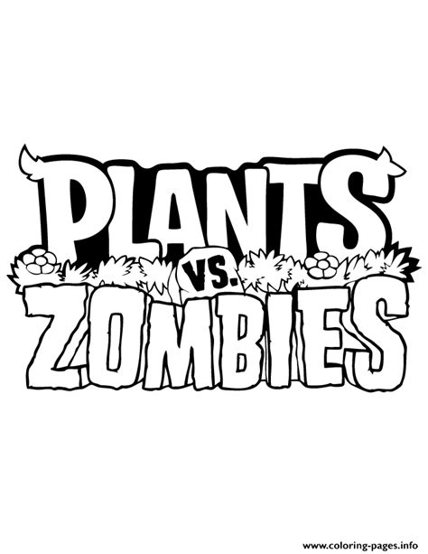 Plants vs Zombies Logo coloring page