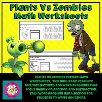 Plants vs Zombies Math Worksheet