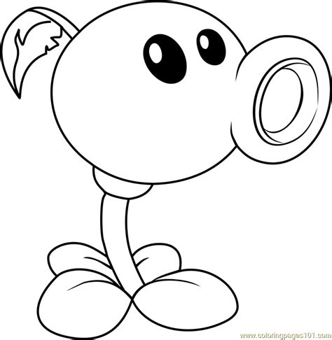 Plants vs Zombies Peashooter coloring page