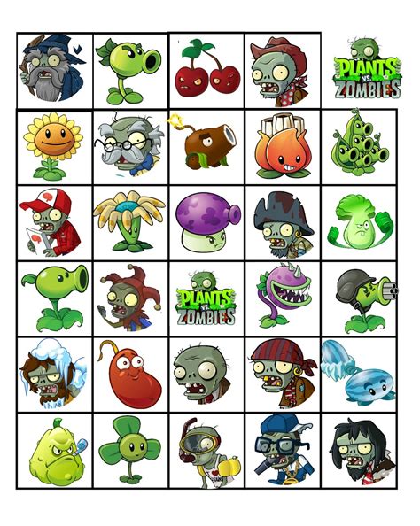 Plants Vs Zombies Printable Characters Download