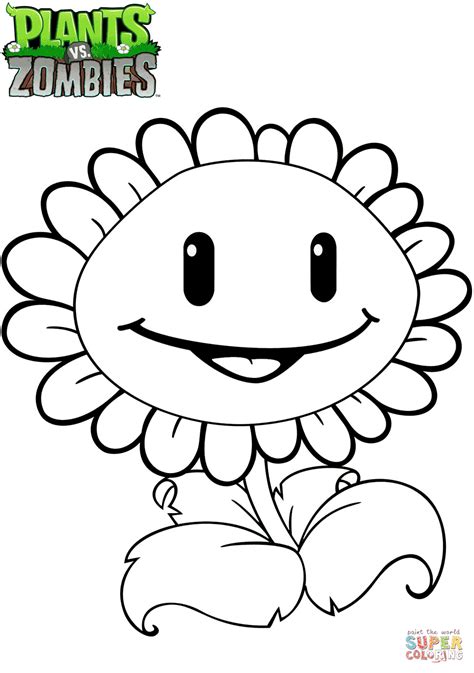 Plants vs Zombies Sunflower coloring page