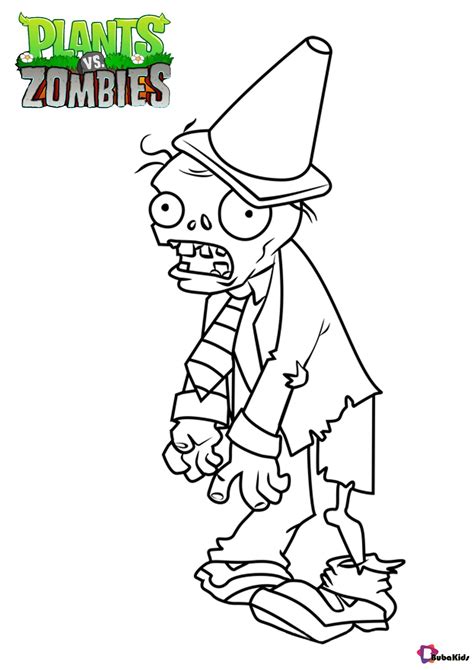 Plants vs Zombies Zombie coloring page