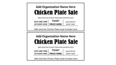 Plate Sale Ticket Templates Gallery 3