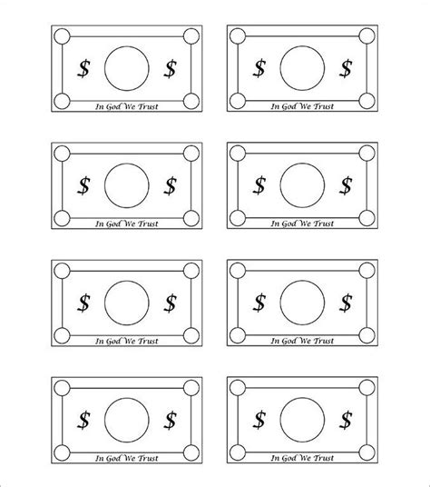 Play money template 8