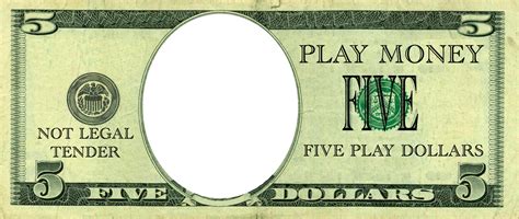 Play money template design