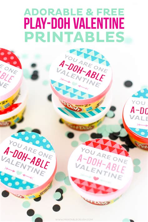 Playdoh Valentines Printables for Kids