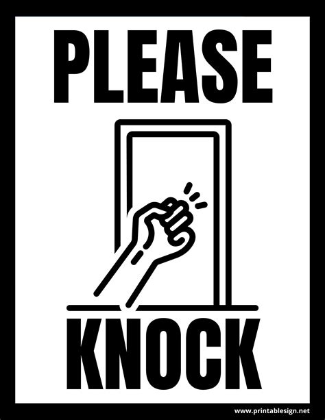 Templates for please knock signs