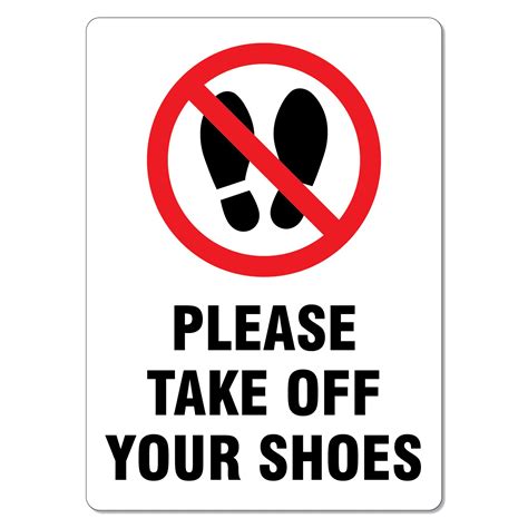 Please Take Off Your Shoes Sign