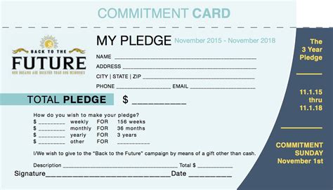 Pledge Card Template Example 2