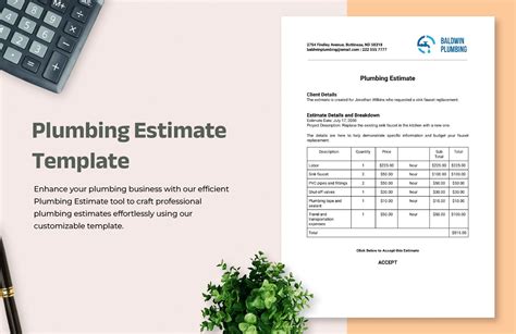 Plumbing Estimate Template