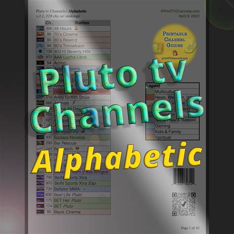 Pluto TV Channel Guide