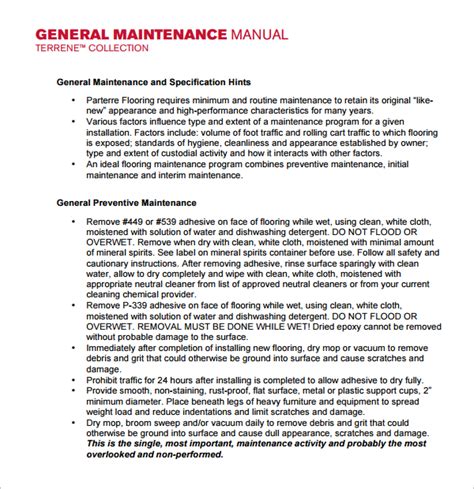 Preventive Maintenance (PM) Manual Template