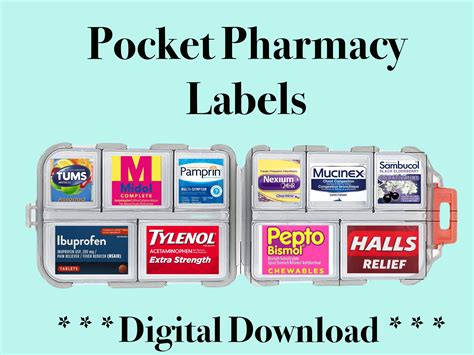 Pocket pharmacy emergency contact labels