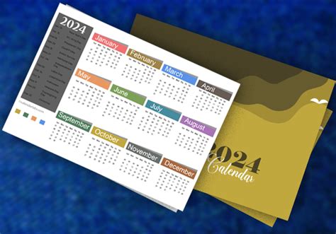 Pocket-Sized Printable Calendar 2024 with Holidays