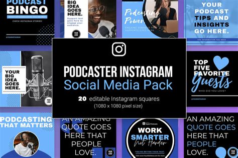 A screenshot of a podcast's Instagram post template design featuring an episode announcement