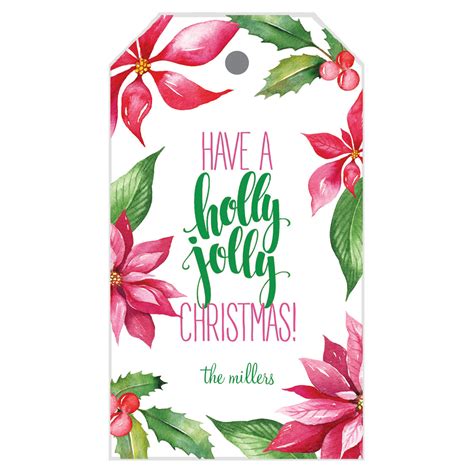 Poinsettia gift tag