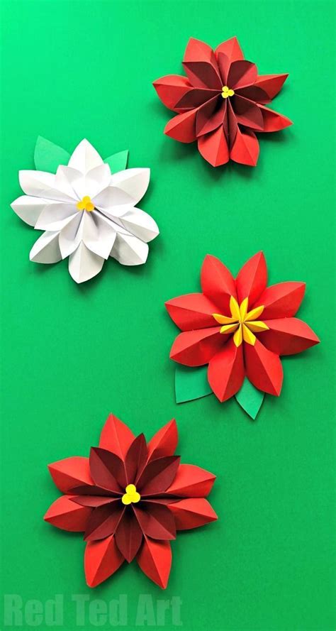 Poinsettia Paper Flower Projects