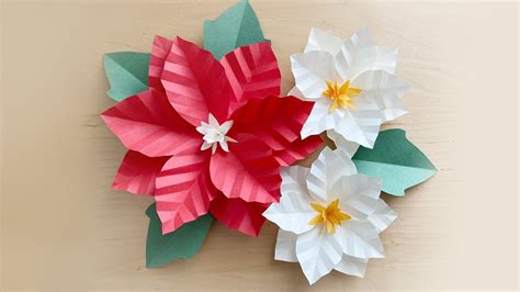 Poinsettia Paper Flowers with a Center