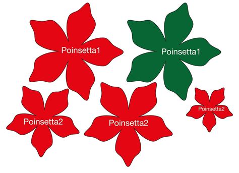 Poinsettia Petal Template Card