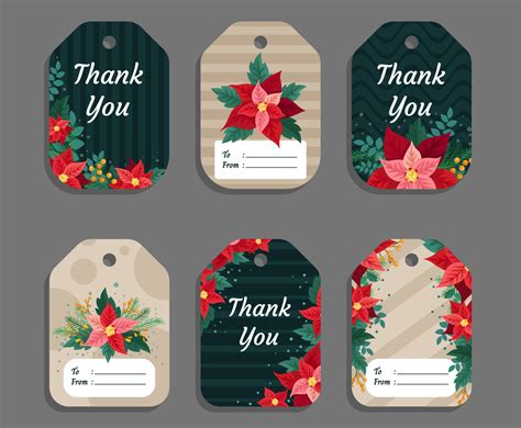 Poinsettia Petal Template Label