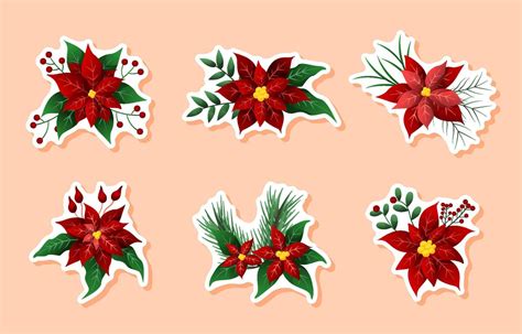 Poinsettia Petal Template Sticker