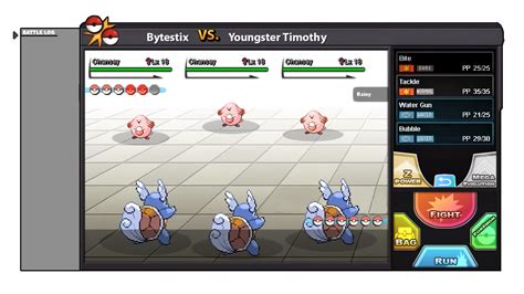 A Pokémon battle log