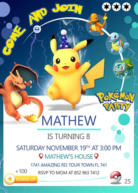 Pokémon Birthday Invitation Template 10