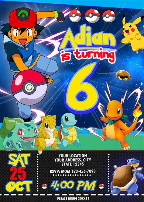 Pokémon Birthday Invitation Template 7