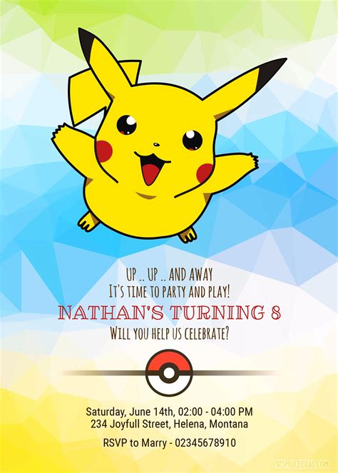 Custom Pokémon Birthday Invitation Template