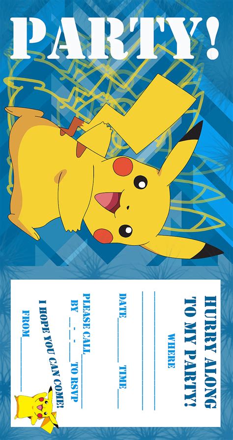 Print-at-Home Pokémon Birthday Invitation Template