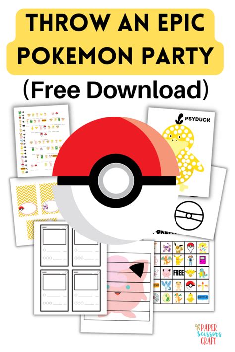 Free Pokémon Birthday Party Printables for Kids