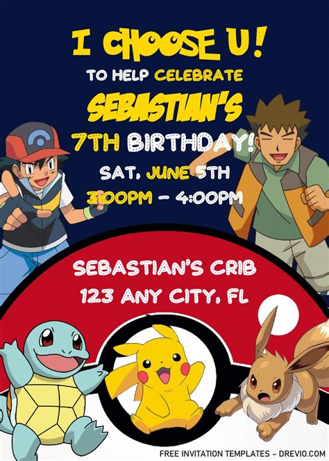 Pokémon Card Invitation Template 1