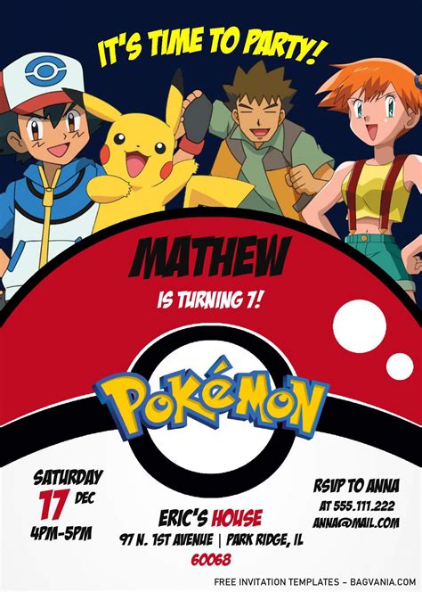 Pokémon Card Invitation Template 3