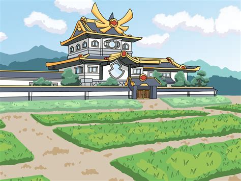 Pokémon castle ruins battle background