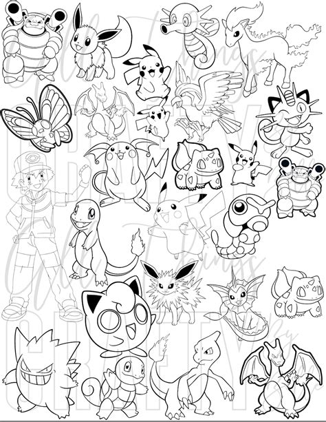 Pokémon coloring pages for kids and adults