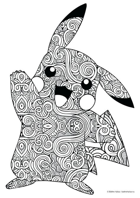 Pokémon coloring pages for adults