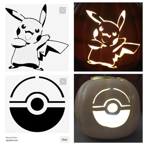 Pokémon pumpkin carving template design