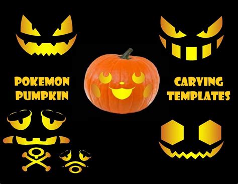 Pokémon pumpkin carving template designs