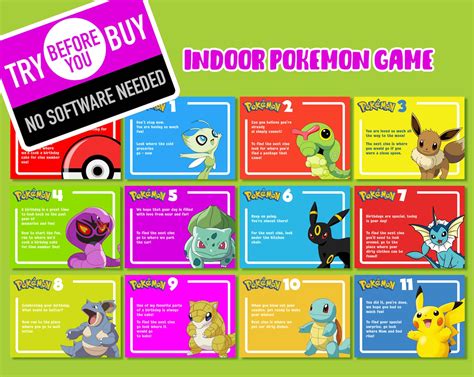 Pokémon scavenger hunt printables for kids