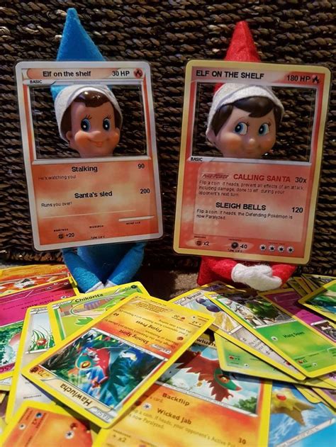 Pokémon trading cards Elf on the Shelf printable