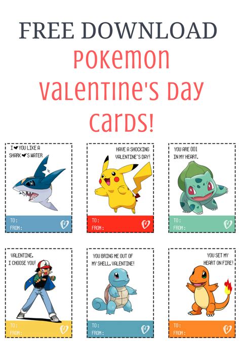 Pokémon Valentine Printables